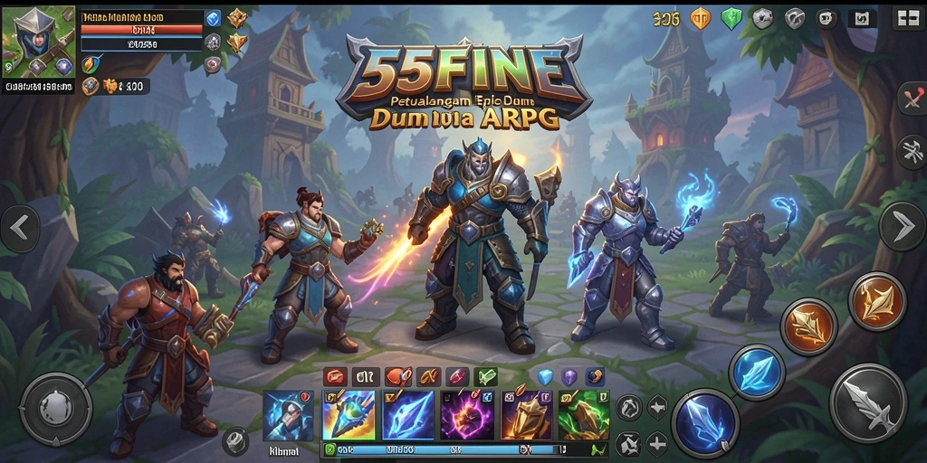 Tampilan gameplay ARPG yang menegangkan dan penuh aksi dari 55FIVE.