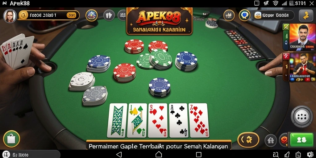 Tampilan gameplay Gaple yang seru dan menarik di APEK88.