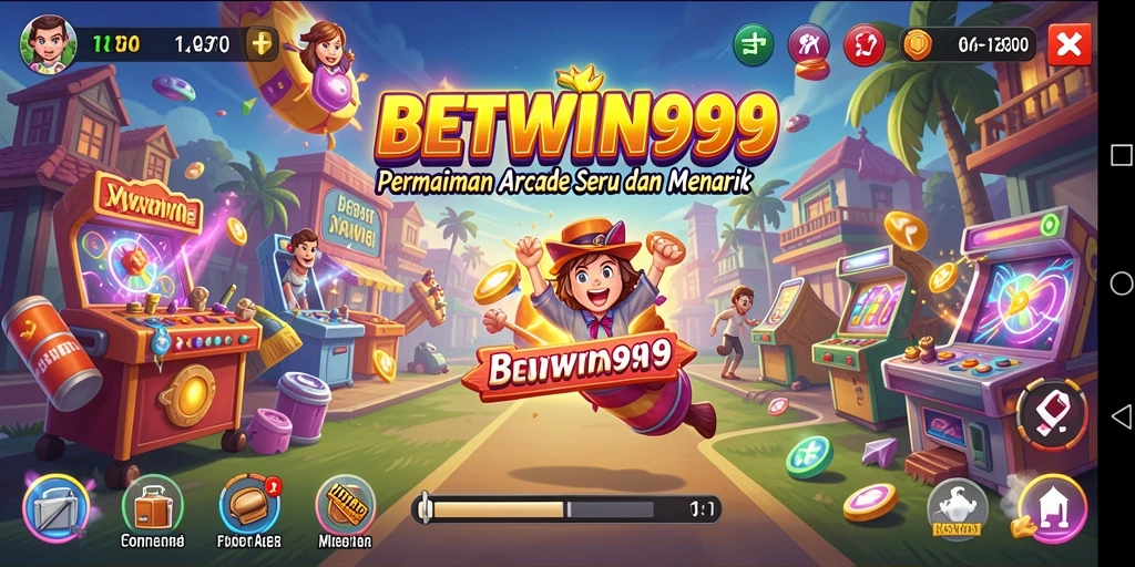 Screenshot utama BETWIN999 menampilkan gameplay arcade yang seru dan menegangkan.