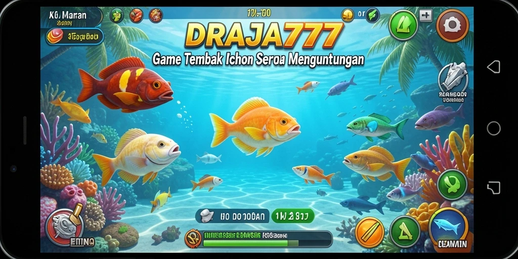 Tangkapan layar DRAJA777 menampilkan aksi seru permainan Tembak Ikan.