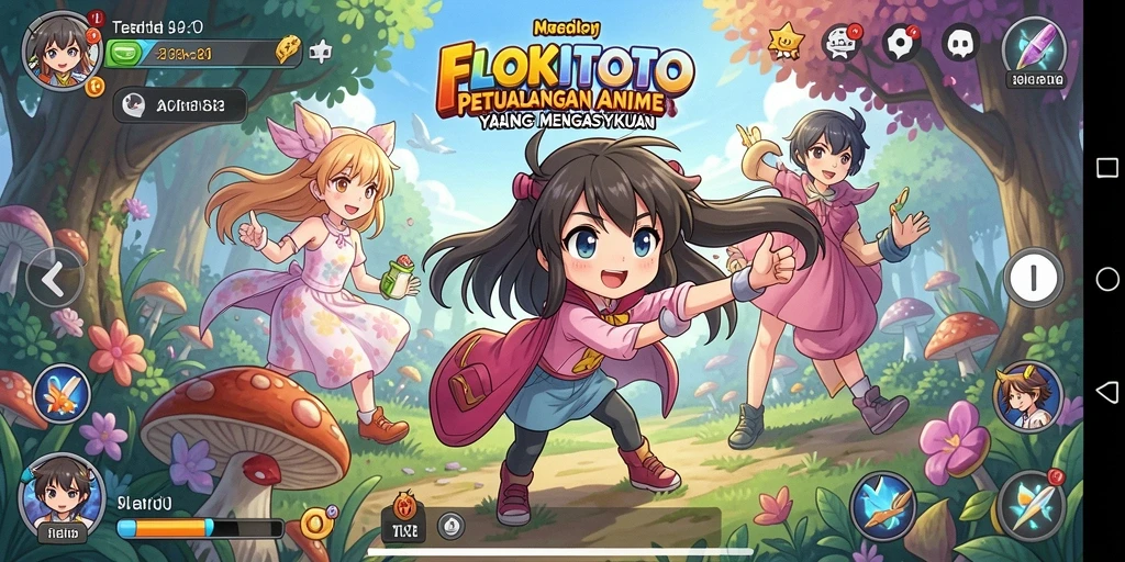 Tampilan gameplay yang seru dan penuh warna di FLOKITOTO.