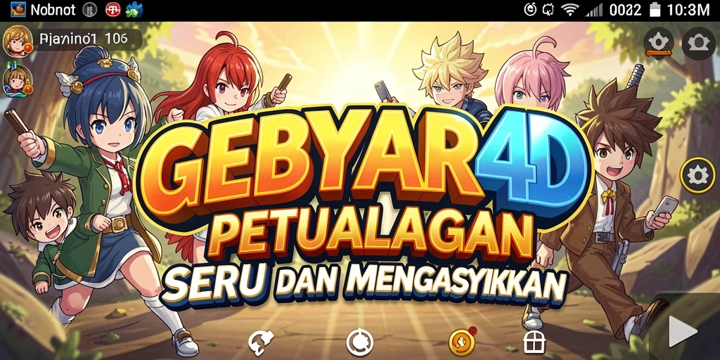Screenshot gameplay GEBYAR4D menampilkan karakter Anime dalam pertempuran epik.