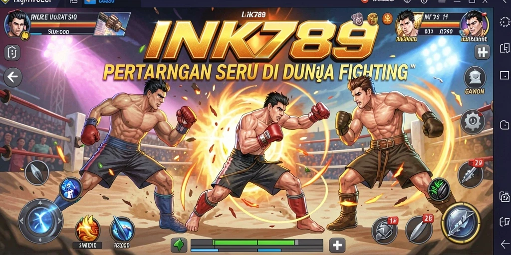 Tampilan gameplay seru dari pertarungan di INK789.