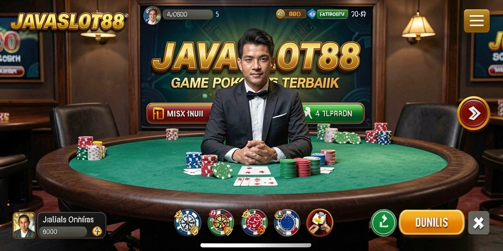 Tampilan gameplay Poker menegangkan di JAVASLOT88.