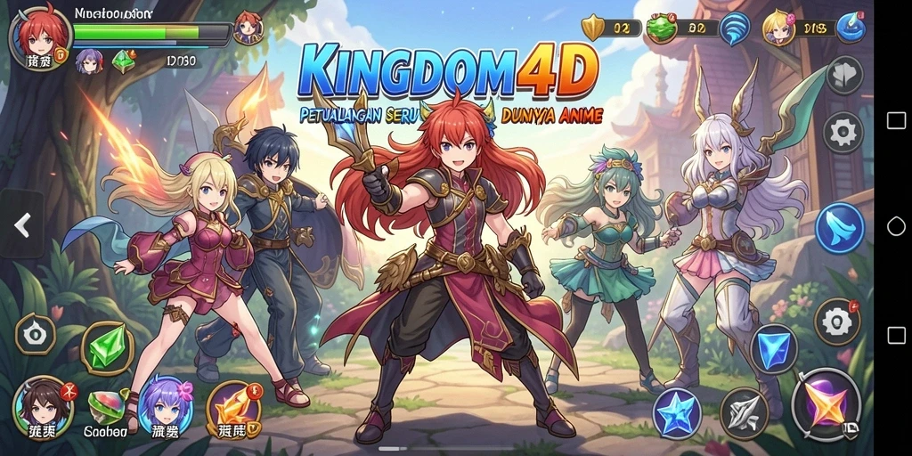 Tampilan gameplay KINGDOM4D yang menakjubkan dan penuh aksi petualangan anime.