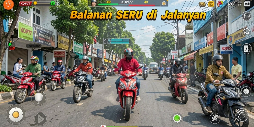 Tampilan gameplay balapan yang menegangkan dan penuh aksi.