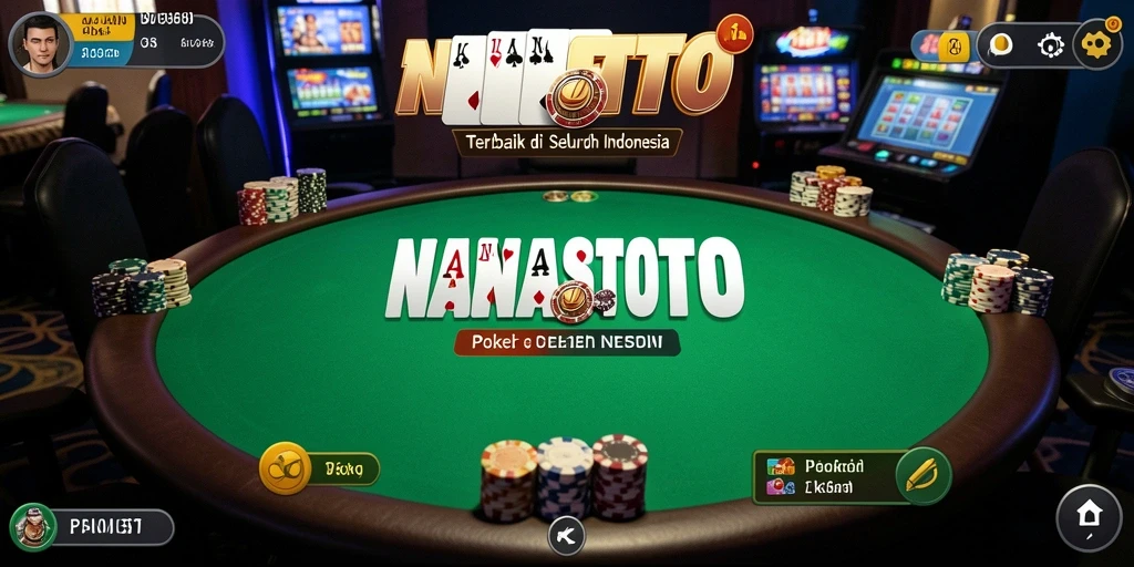 Screenshot utama NANASTOTO menampilkan gameplay Poker yang mengasyikkan dan interaksi antar pemain.