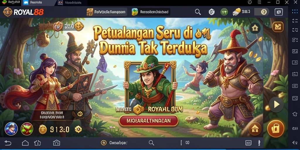 Tampilan gameplay <strong>ROYAL88</strong> yang menakjubkan di dunia petualangan.