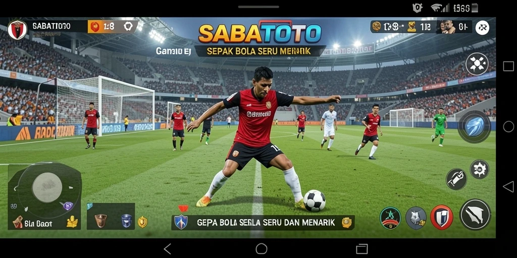 Tampilan memikat dari gameplay SABATOTO dengan aksi sepak bola realistis.