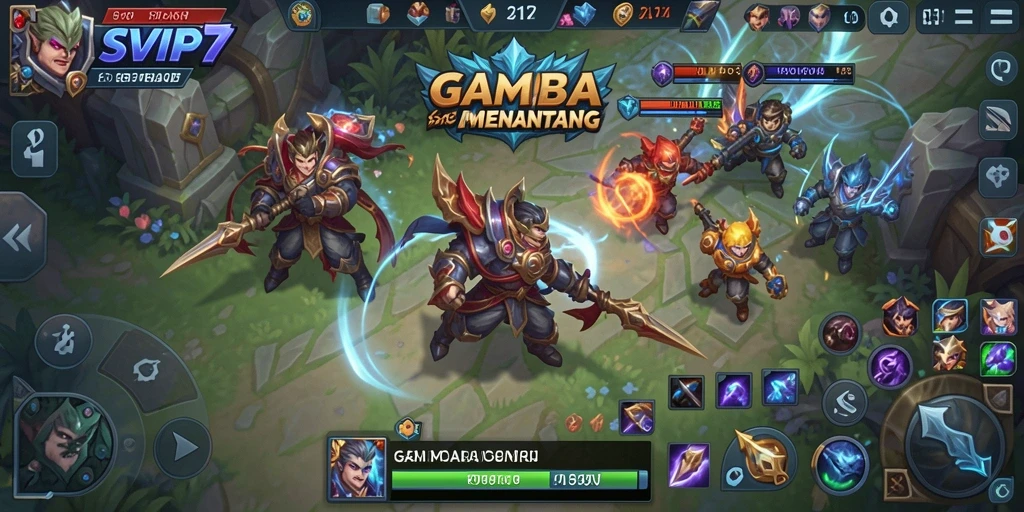 Tangkapan layar gameplay seru dalam SVIP7 yang menampilkan aksi MOBA.