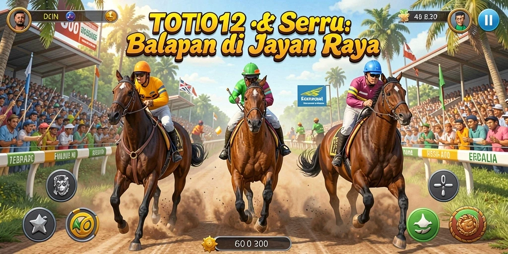 Tangkapan layar TOTO12 menampilkan aksi balap yang mendebarkan di lintasan.