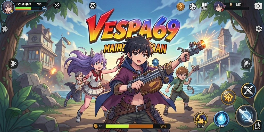 Tampilan gameplay menegangkan dari VESPA69 dengan karakter Anime.
