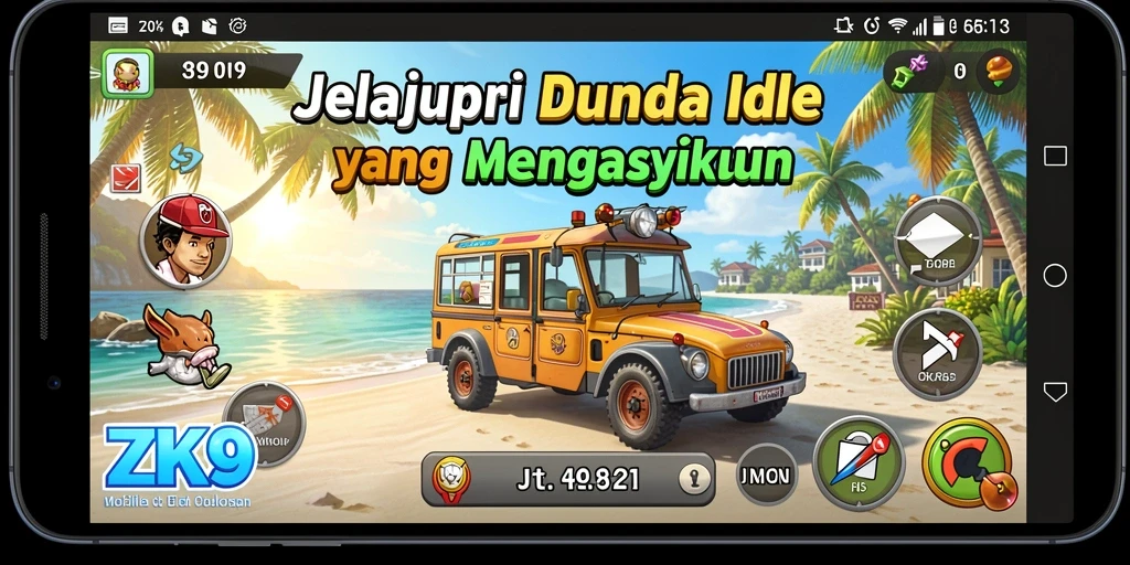 Screenshot ZK9 menampilkan gameplay Idle yang menarik dan grafis menawan.